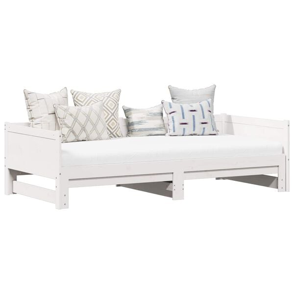 vidaXL Cama Dia Rebat&iacute;vel Branco 180 x 200 cm