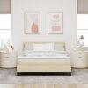 vidaXL Cama Box com colch&atilde;o com led Creme 160 x 200 cm tecido
