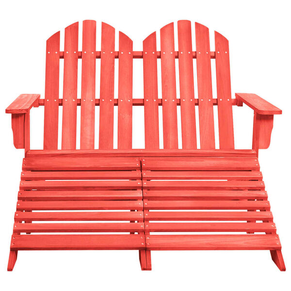 vidaXL Cadeira de jardim e otomano Adirondack 2 lugares abeto vermelho