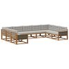 vidaXL Conjunto de Sof&aacute;s para Exterior 9 pcs Natural e Cinzento-Claro