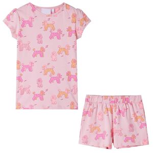 Pijama de manga curta para crian&ccedil;a rosa-claro 92