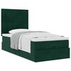 vidaXL Estrutura cama otomana colch&otilde;es 90x190cm veludo verde escuro