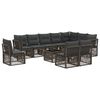 vidaXL Conjunto de Sof&aacute; de Jardim 11 unid. 10 lugar Cinzento vime PE