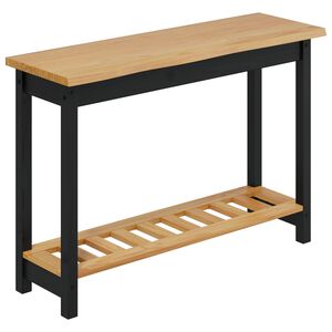 VidaXL Aparador EKAI Preto 112 x 35 x 76 cm Madeira de Pinho Maci&ccedil;a