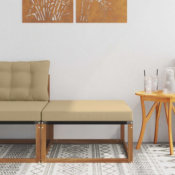 vidaXL Hocker de Exterior Madeira S&oacute;lida de Ac&aacute;cia Natural