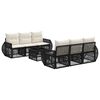 vidaXL Conjunto de Sof&aacute; de Jardim 7 unid. Preto vime PE