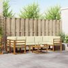 vidaXL Conjunto de Sof&aacute;s para Exterior 8 pcs Natural e Creme