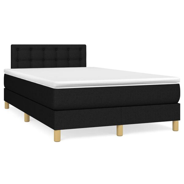 vidaXL Cama boxspring com colch&atilde;o 120x190 cm tecido preto
