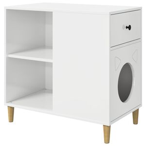 vidaXL Casa para Gatos Branco Brilhante 72 x 42,5 x 70 cm