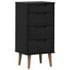 vidaXL Ba&uacute; de Gavetas MOLDE Preto 40 x 35 x 82 cm