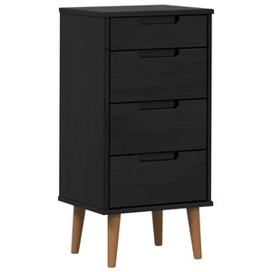 vidaXL Ba&uacute; de Gavetas MOLDE Preto 40 x 35 x 82 cm