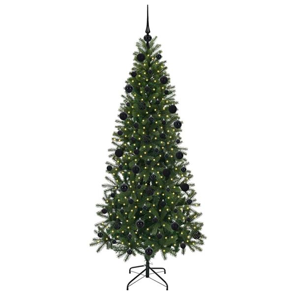vidaXL &Aacute;rvore de Natal Artificial com 300 LEDs Verde 210 cm PE e PVC