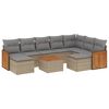 vidaXL 10 pcs conjunto de sof&aacute;s p/ jardim com almofad&otilde;es vime PE bege