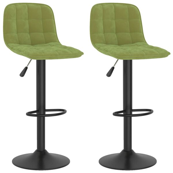 vidaXL Bancos de bar 2 pcs veludo verde-claro