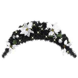 vidaXL Grinalda de Natal com luzes LED 90 cm PVC preto