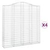 vidaXL Cestos gabi&atilde;o arqueados 4pcs 200x30x200/220cm ferro galvanizado
