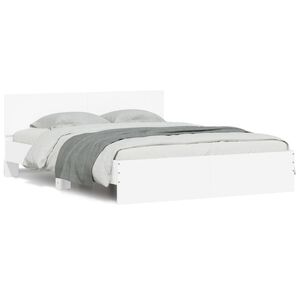 vidaXL Estrutura de cama com cabeceira 140x190 cm branco