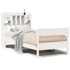 vidaXL Cama com estante sem colch&atilde;o 90x200 cm pinho maci&ccedil;o branco