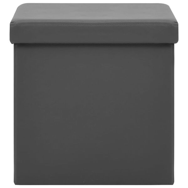 vidaXL Banco de arruma&ccedil;&atilde;o dobr&aacute;vel PVC cinzento