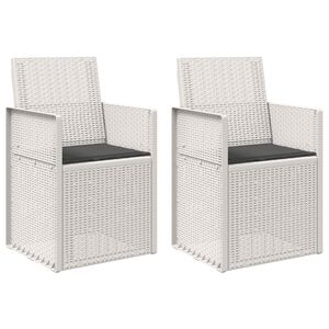 vidaXL Cadeiras de Jantar para Jardim 2 pcs Branco e Antracite PP