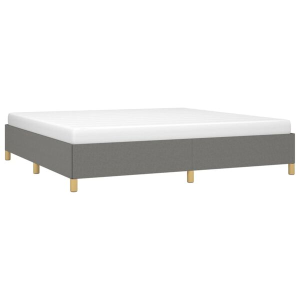 vidaXL Estrutura de cama sem colch&atilde;o 200x200 cm tecido cinzento-escuro