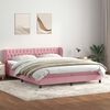 vidaXL Cama com molas colch&otilde;es 200x210 cm veludo rosa