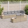 vidaXL Conjunto de Sof&aacute; de Jardim 8 pcs Bege Rattan Sint&eacute;tico