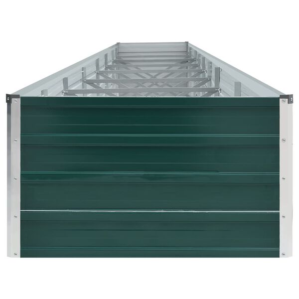 vidaXL Canteiro elevado de jardim aço galvanizado 600x80x45 cm verde