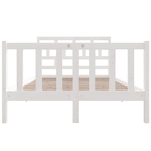 vidaXL Estrutura de cama 140x190 cm madeira de pinho maciça branco