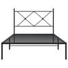 vidaXL Estrutura de cama com cabeceira 100x190 cm metal preto
