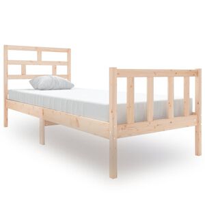 vidaXL Estrutura de cama pequena solteiro 75x190 cm pinho maci&ccedil;o