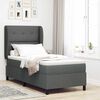 vidaXL Cama Box com colch&atilde;o Cinzento escuro 90 x 200 cm tecido