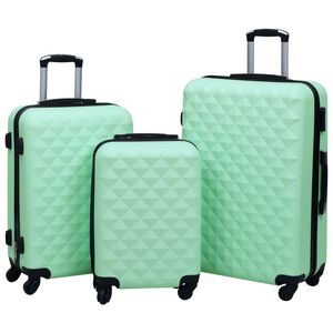 vidaXL Conjunto de tr&oacute;leis estojo r&iacute;gido 3 pcs ABS verde hortel&atilde;
