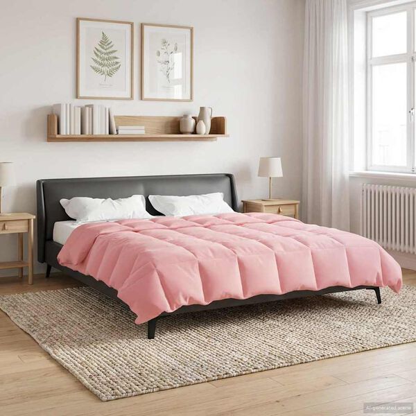 vidaXL Edredom de Inverno Colchonete Rosa 200 x 220 cm Microfibra