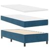vidaXL Cama Box com colch&atilde;o Azul Escuro 190 x 90 cm Poli&eacute;ster
