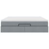 vidaXL Estrutura cama otomana colch&atilde;o 160x200 cm tecido cinzento claro