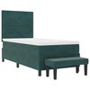 vidaXL Cama Box com colch&atilde;o Verde-escuro 90 x 200 cm Veludo