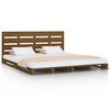 vidaXL Estrutura cama peq. casal 120x190 cm pinho maci&ccedil;o castanho mel
