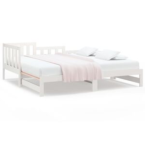 vidaXL Sof&aacute;-cama de puxar 2x(90x200) cm pinho maci&ccedil;o branco