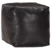 vidaXL Pufe 40x40x40 cm couro de cabra genu&iacute;no preto