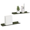 vidaXL Prateleira Flutuante 2 pcs Verde Oliva 40 x 8,5 x 2,5 cm A&ccedil;o