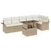 vidaXL Conjunto de Sof&aacute; de Jardim 7 unid. Bege vime PE