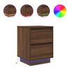 vidaXL Mesa de cabeceira com luzes LED 38x34x50 cm carvalho castanho