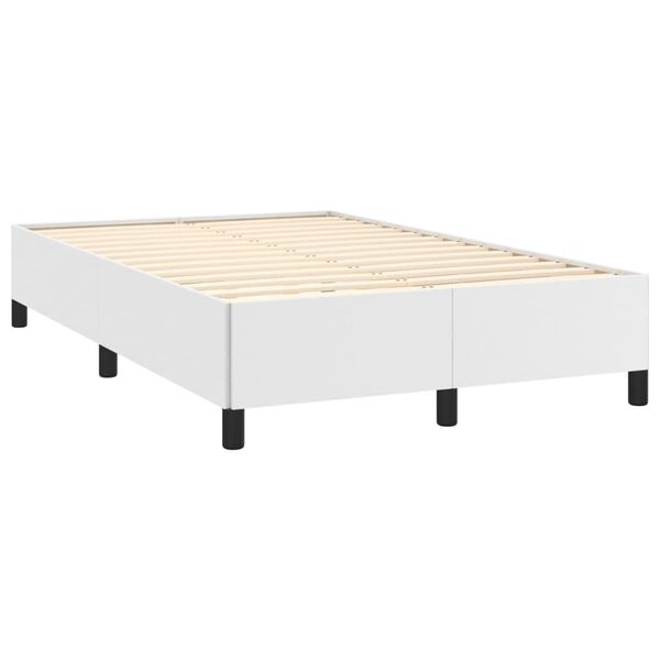 vidaXL Cama boxspring com colch&atilde;o 120x190 cm couro artificial branco