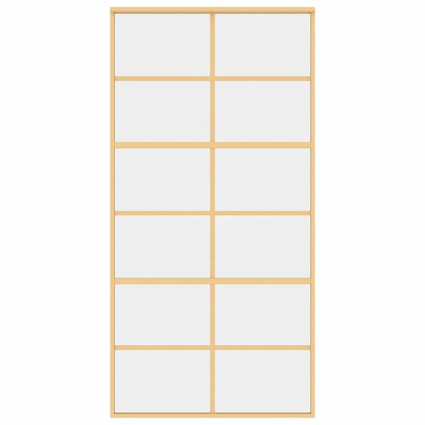 vidaXL Porta deslizante 102,5x205 cm vidro ESG/alum&iacute;nio dourado