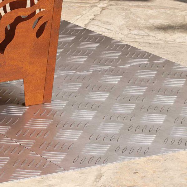 vidaXL Degrau Quadrado 4 pcs Prateado 50 x 50 cm Alum&iacute;nio