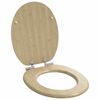 vidaXL Assentos sanita 2 pcs c/ tampas fecho suave MDF design bambu