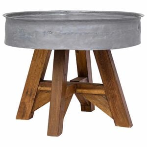 vidaXL Mesa de centro 60x45 cm mistura de madeira recicladas prateado