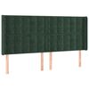 vidaXL Cabeceira cama c/ abas veludo 163x16x118/128 cm verde-escuro