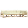 vidaXL Conjunto de Sof&aacute;s para Exterior 4 unid. Branco e Creme